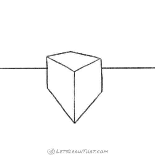 Finished cube in two point perspective