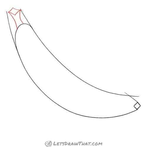 Drawing step: Draw the banana stem