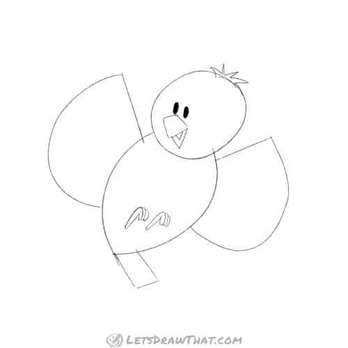 Drawing step: Sketch the wren's body