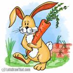 How to draw a bunny: finished drawing coloured-in
