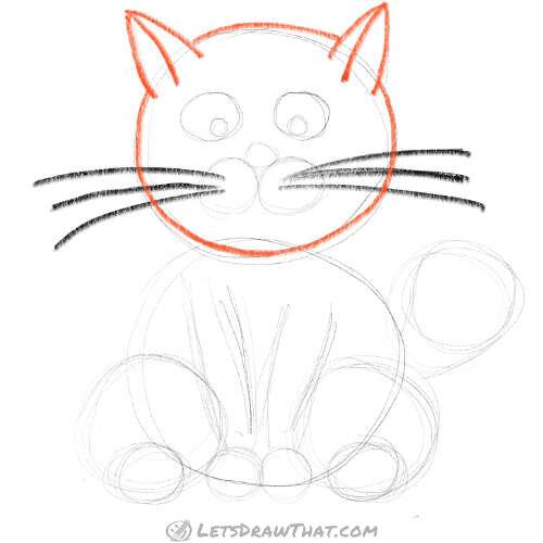 Drawing step: Draw the head and ears