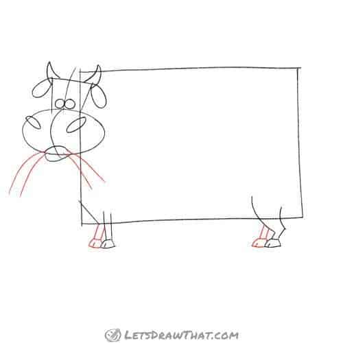 Drawing step: Draw the remaining legs