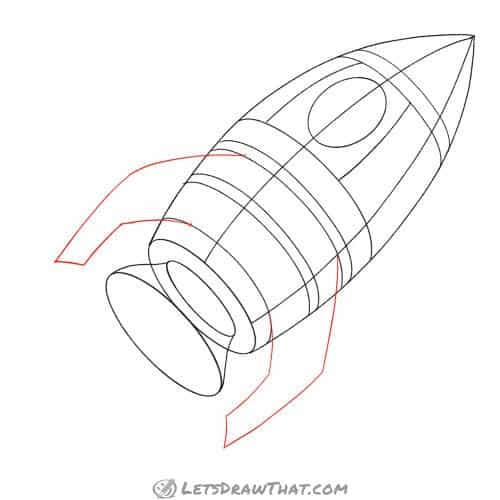 Drawing step: Sketch the side fins