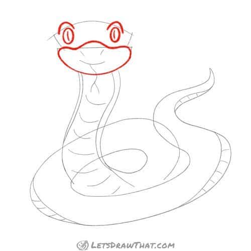 Drawing step: Draw the snake's head