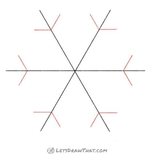 Drawing step: Draw the outer row of branches