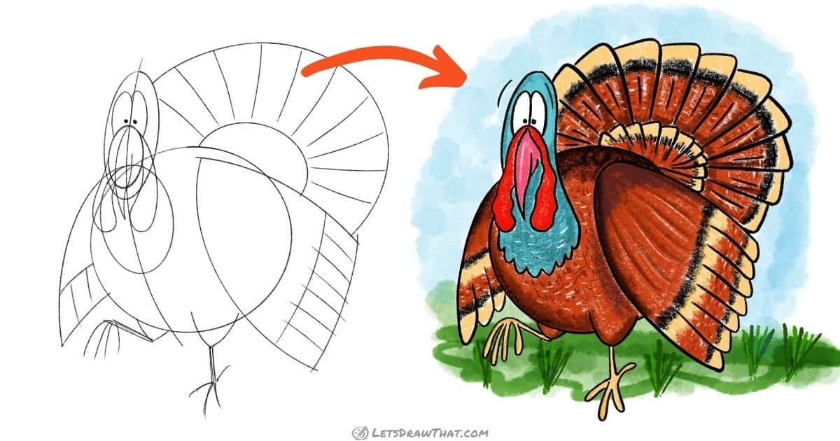 How to Draw a Turkey – Easy Cartoon Style