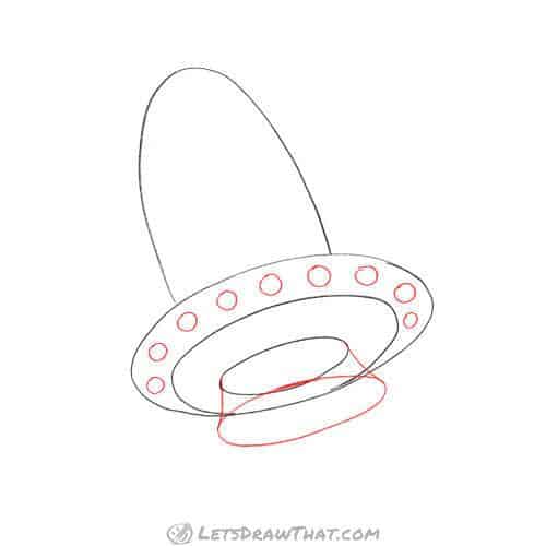 Drawing step: Add the UFO jet and lights