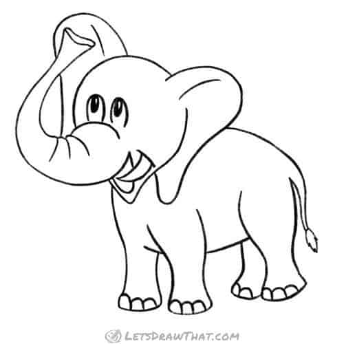 How to draw an elephant: finished outline drawing
