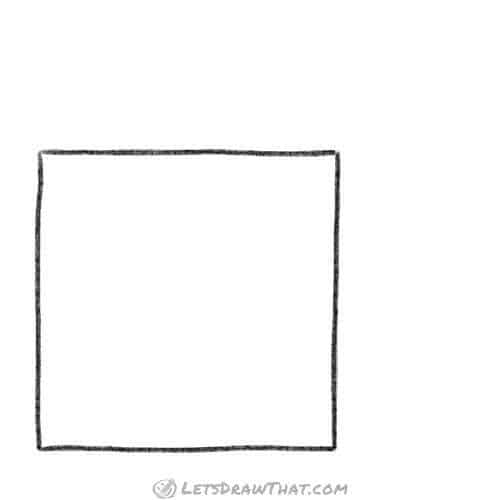 Drawing step: Draw a square