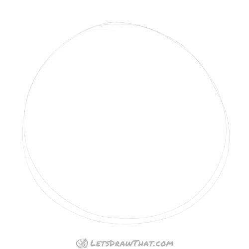 Drawing step: Sketch the circle for the body
