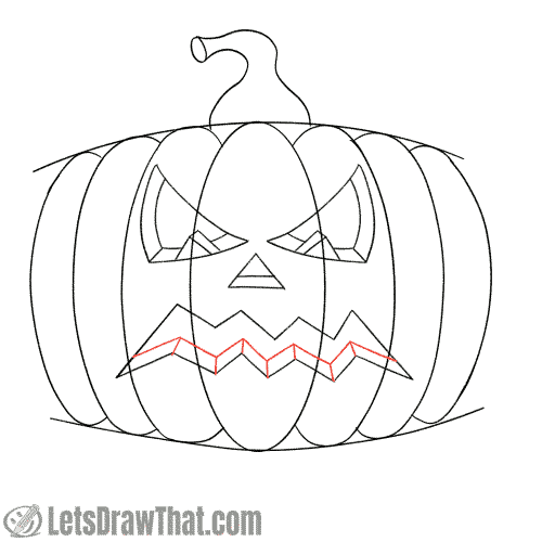 Drawing step: Sketch the inner mouth line