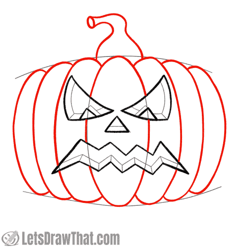 Drawing step: Draw the pumpkin
