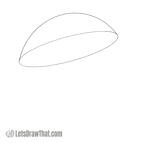 Drawing step: Draw the mushroom cap