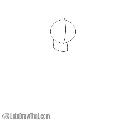 Drawing step: Sketch the Grim Reaper's head