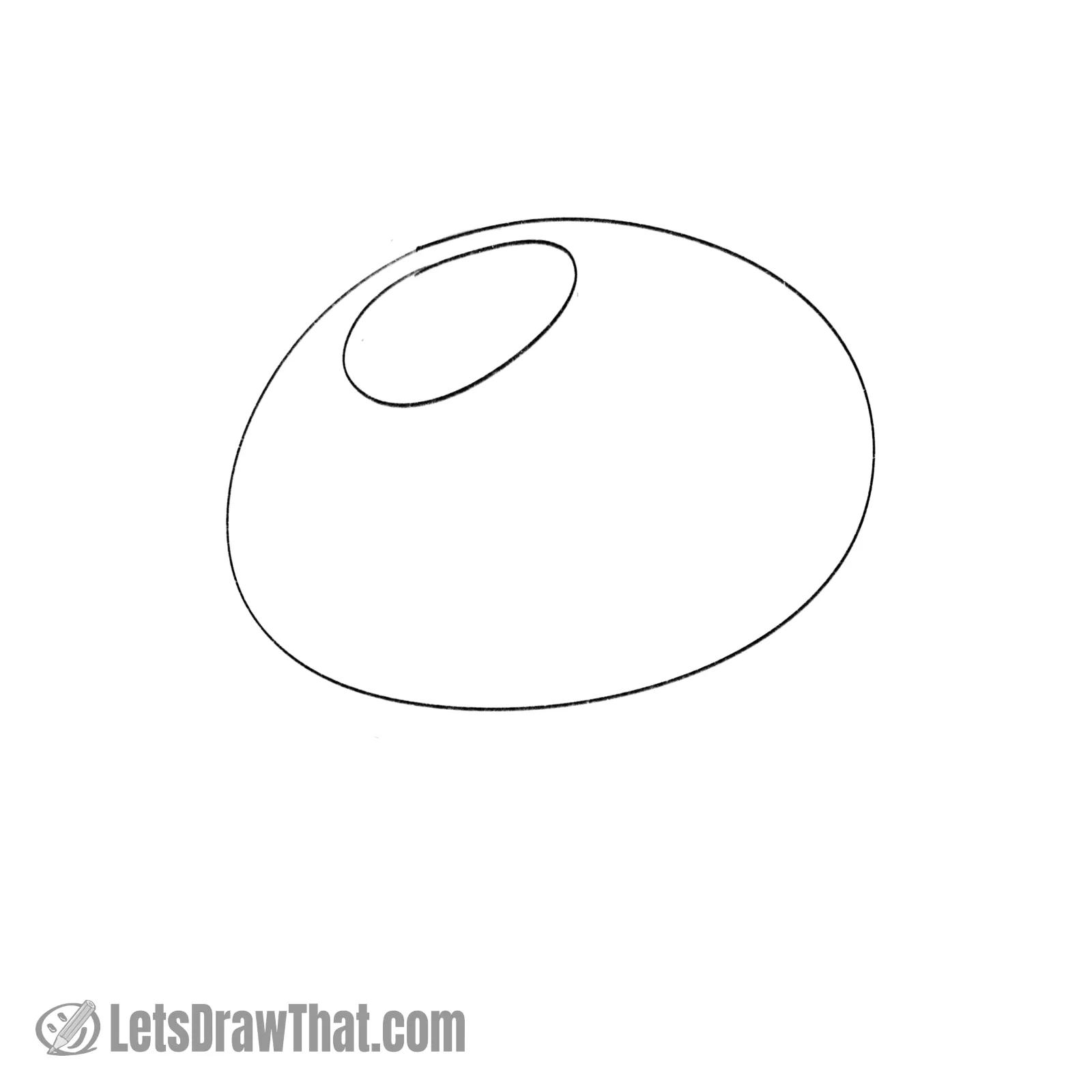 Drawing step: Draw the base blueberry shape